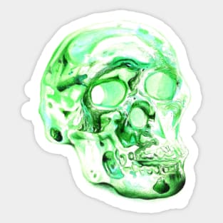 Electric Green Skull Sticker